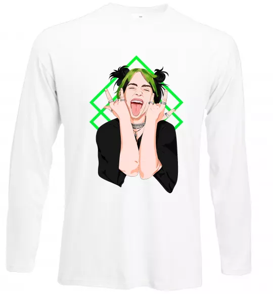 Лонгслів Billie Eilish art Білий фото