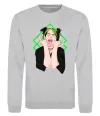 Свитшот Billie Eilish art Серый меланж фото