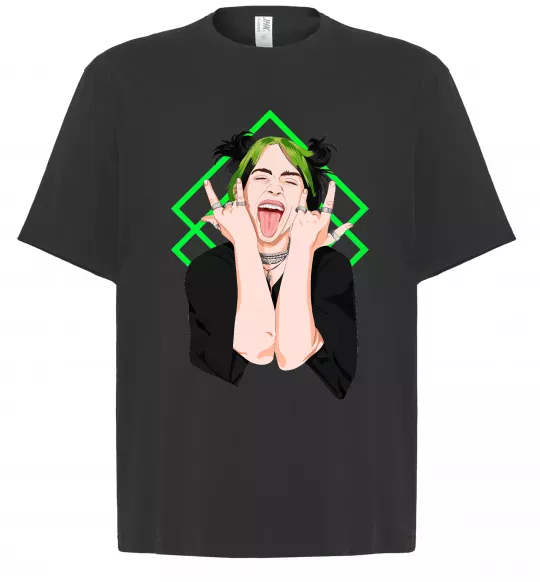 Футболка Оверсайз Billie Eilish art Чорний фото