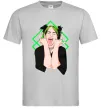 Мужская футболка Billie Eilish art Серый фото