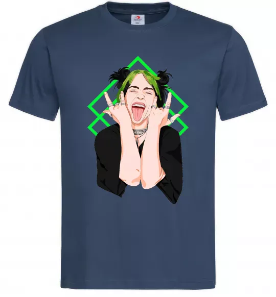 Мужская футболка Billie Eilish art Темно-синий фото