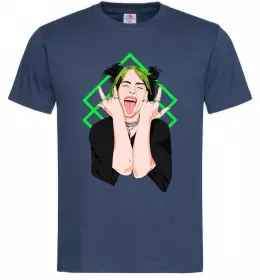 Мужская футболка Billie Eilish art Темно-синий фото