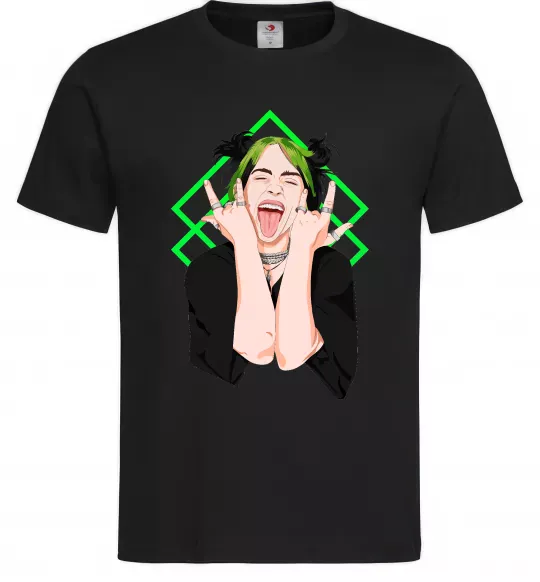 Мужская футболка Billie Eilish art Черный фото