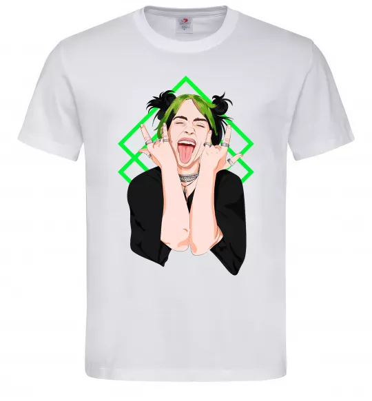 Мужская футболка Billie Eilish art Белый фото