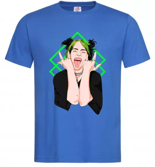 Мужская футболка Billie Eilish art Ярко-синий фото
