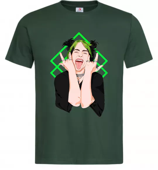 Мужская футболка Billie Eilish art Темно-зеленый фото