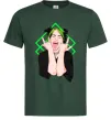 Мужская футболка Billie Eilish art Темно-зеленый фото