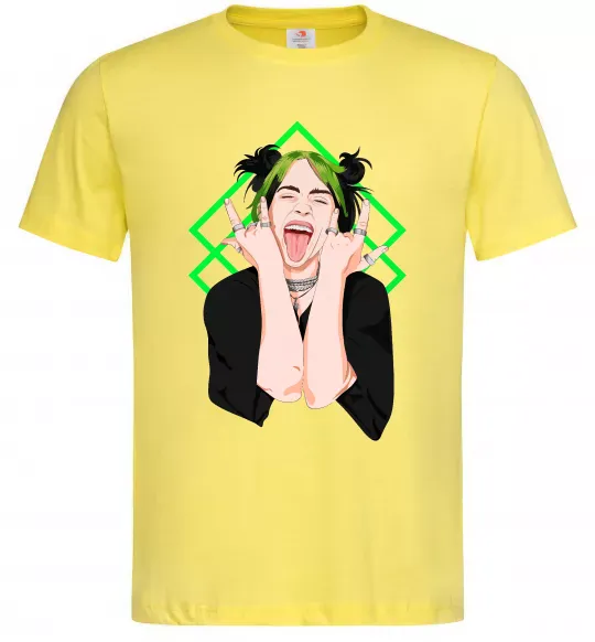 Мужская футболка Billie Eilish art Лимонный фото