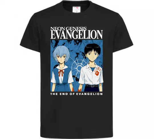 Дитяча футболка The end of evangelion Чорний фото