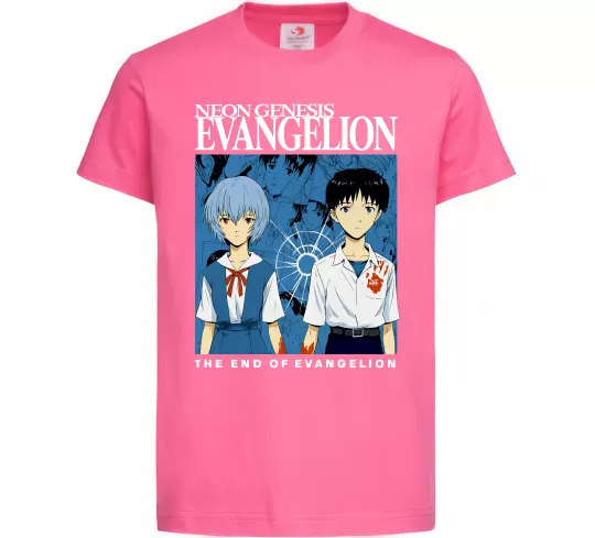 Дитяча футболка The end of evangelion Яскраво-рожевий фото