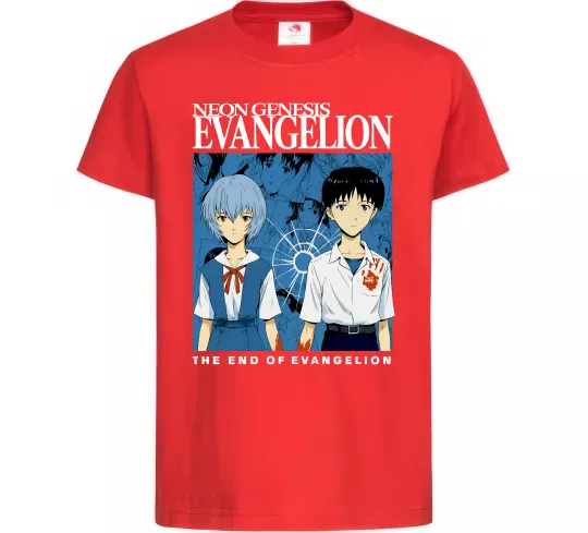 Дитяча футболка The end of evangelion Червоний фото