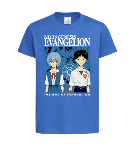 Дитяча футболка The end of evangelion Яскраво-синій фото