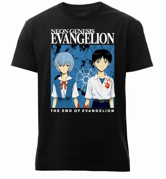Чоловіча преміум футболка The end of evangelion Чорний фото