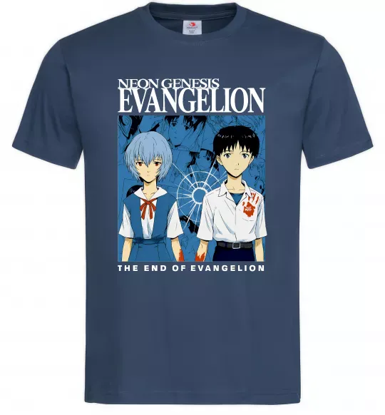 Чоловіча футболка The end of evangelion Темно-синій фото