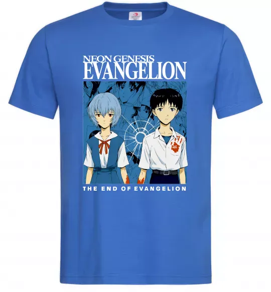Чоловіча футболка The end of evangelion Яскраво-синій фото