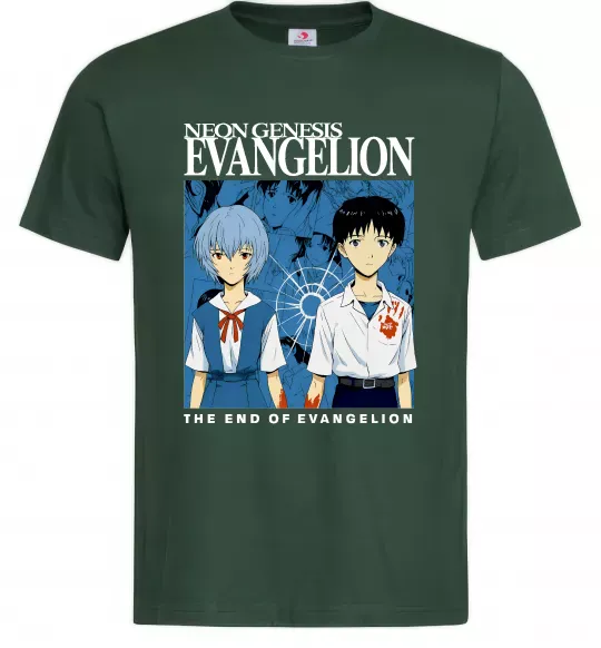 Чоловіча футболка The end of evangelion Темно-зелений фото