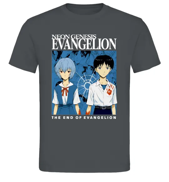 Чоловіча футболка The end of evangelion Графіт фото