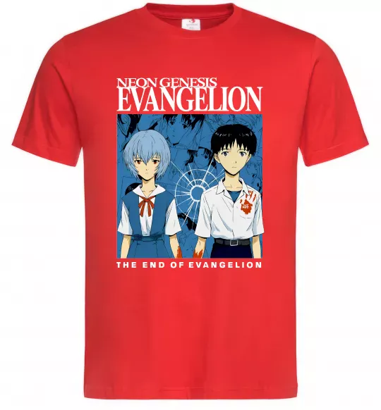 Чоловіча футболка The end of evangelion Червоний фото