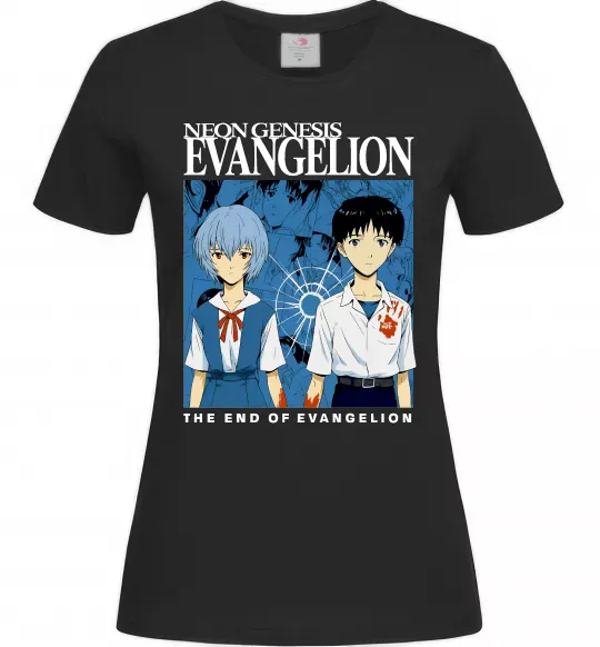 Женская футболка The end of evangelion Черный фото