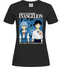 Жіноча футболка The end of evangelion Чорний фото