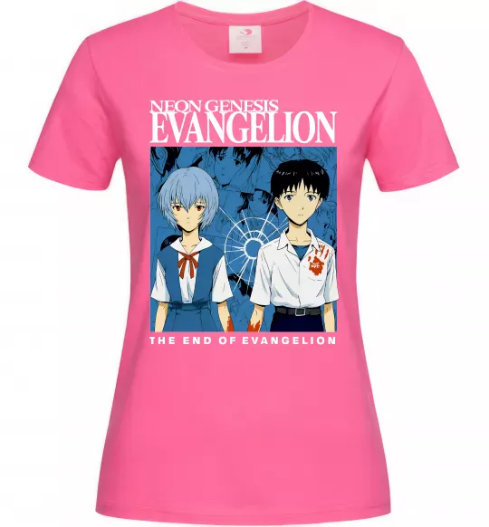 Женская футболка The end of evangelion Ярко-розовый фото