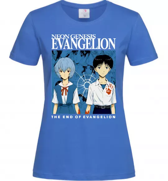 Женская футболка The end of evangelion Ярко-синий фото