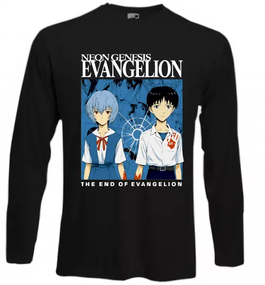 Лонгслів The end of evangelion Чорний фото