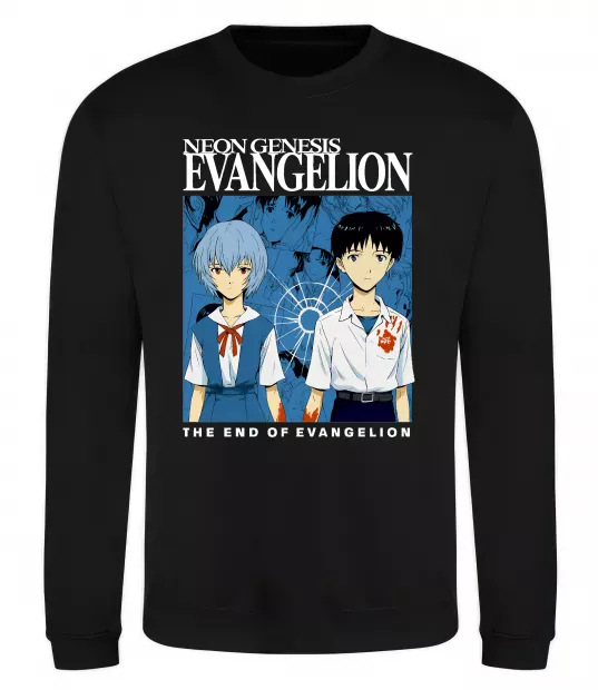 Світшот The end of evangelion Чорний фото