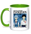 Чашка з кольоровою ручкою The end of evangelion Лаймовий фото