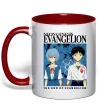 Чашка з кольоровою ручкою The end of evangelion Червоний фото