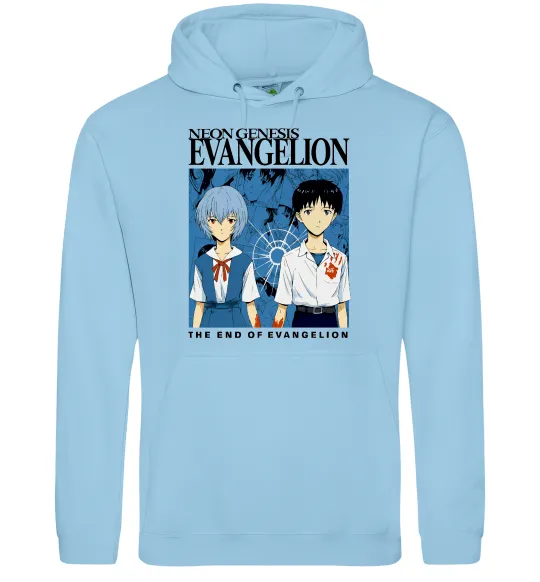 Жіноча толстовка (худі) The end of evangelion Блакитний фото