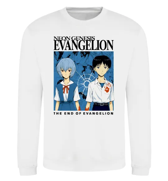 Світшот The end of evangelion Білий фото