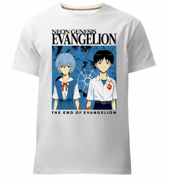 Чоловіча преміум футболка The end of evangelion Білий фото