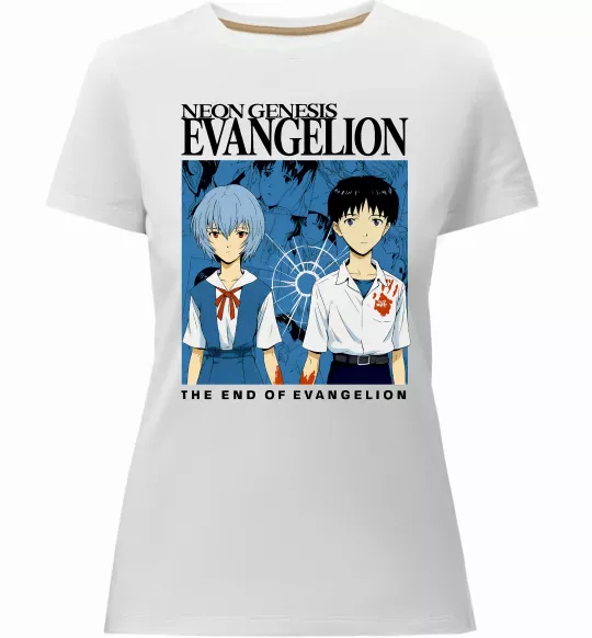 Женская премиум футболка The end of evangelion Белый фото
