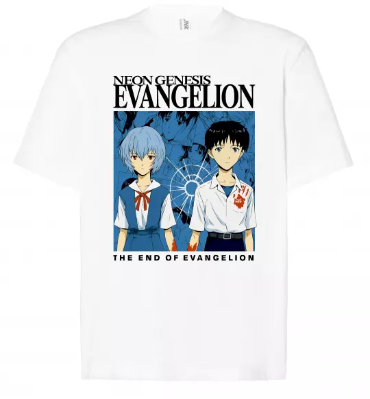 Футболка Оверсайз The end of evangelion Белый фото