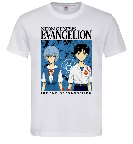 Чоловіча футболка The end of evangelion Білий фото