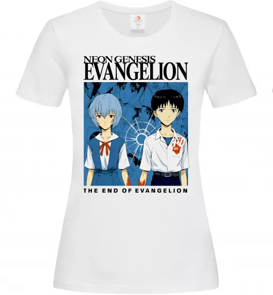 Женская футболка The end of evangelion Белый фото