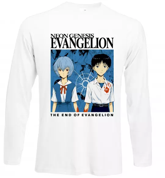 Лонгслів The end of evangelion Білий фото