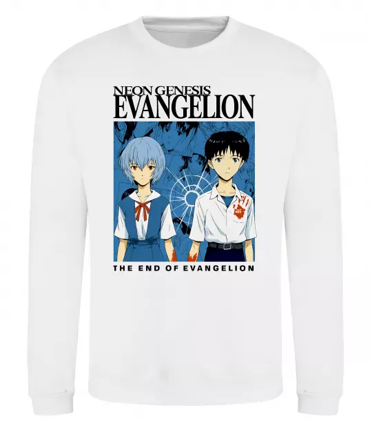 Світшот The end of evangelion Білий фото
