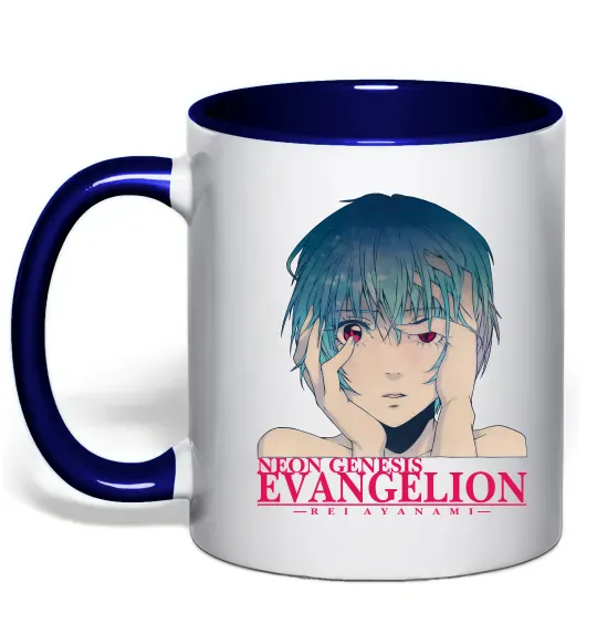 Чашка с цветной ручкой Rey Ayanami Глубокий темно-синий фото