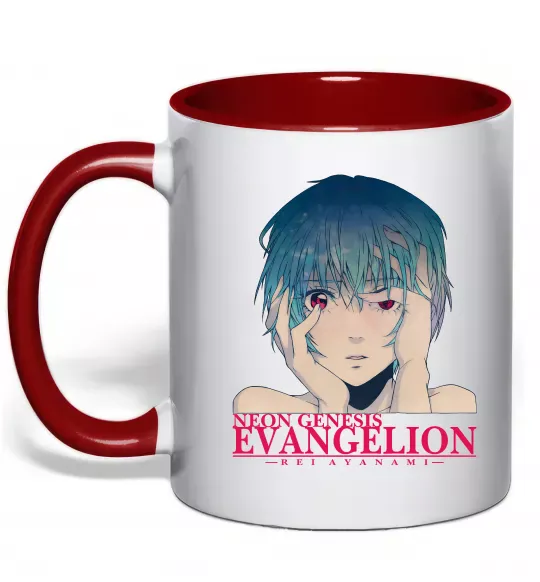 Чашка с цветной ручкой Rey Ayanami Красный фото