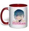 Чашка с цветной ручкой Rey Ayanami Красный фото