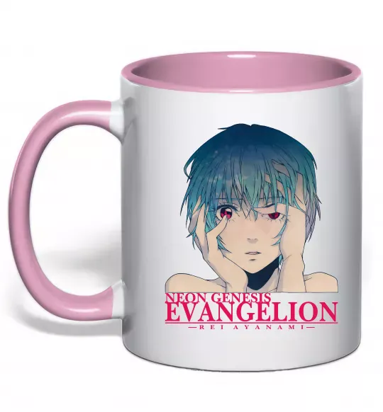 Чашка с цветной ручкой Rey Ayanami Нежно розовый фото