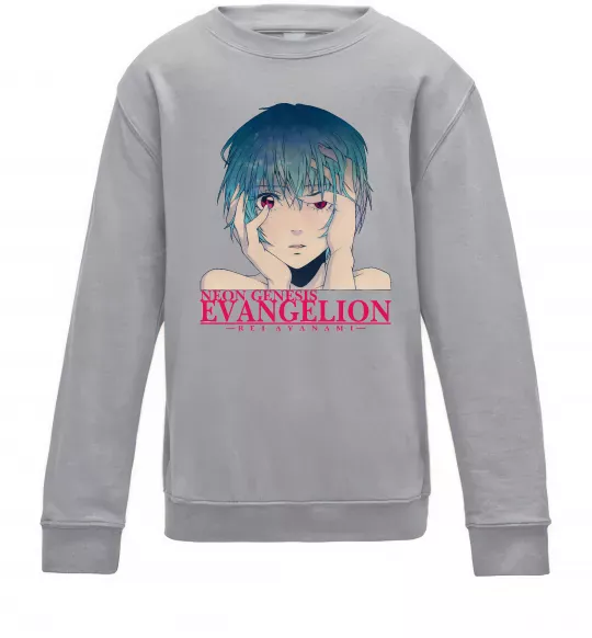 Детский Свитшот Rey Ayanami Серый меланж фото