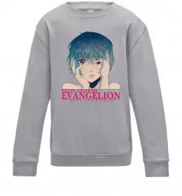 Детский Свитшот Rey Ayanami Серый меланж фото