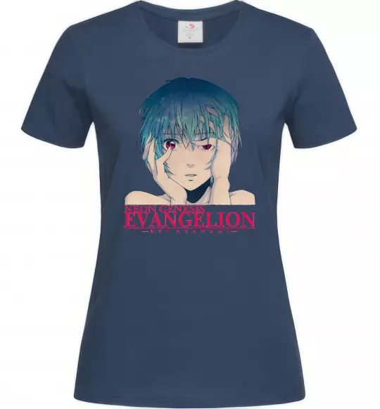 Женская футболка Rey Ayanami Темно-синий фото