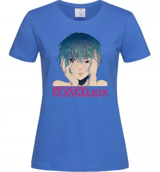 Женская футболка Rey Ayanami Ярко-синий фото