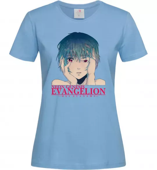 Женская футболка Rey Ayanami Голубой фото