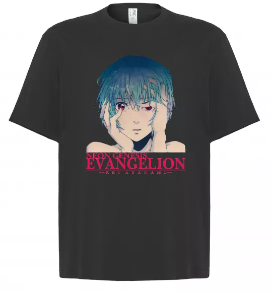 Футболка Оверсайз Rey Ayanami Черный фото