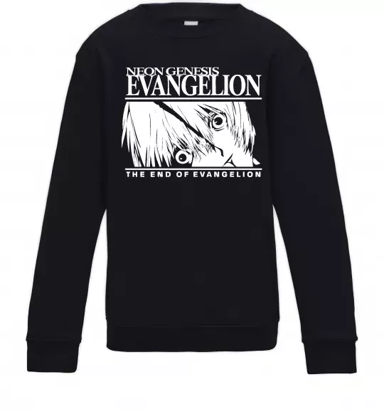 Детский Свитшот Neon genesis Evangelion Черный фото